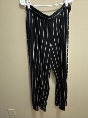 Cato Black Pants with White Pinstripe Detail